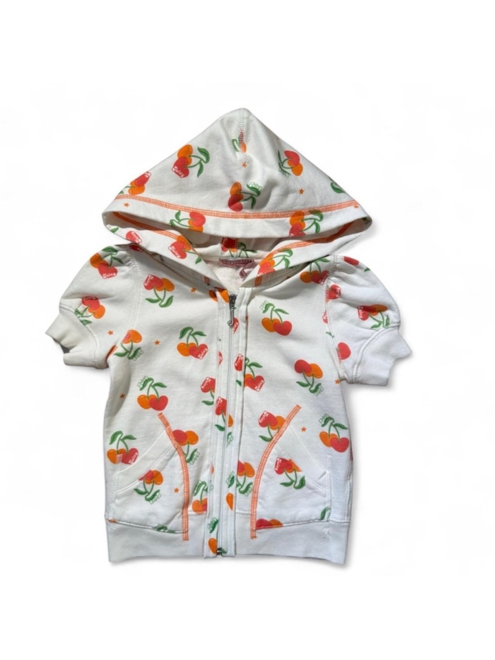 Y2K Juicy Couture Cherry Gelato Print Girls Hoodie with Pockets